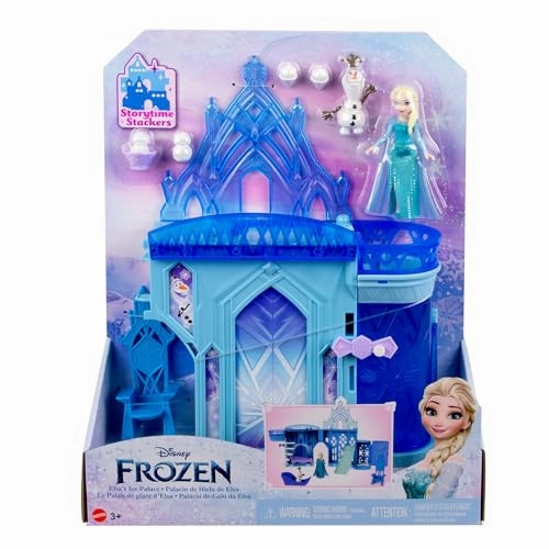 Babykids_Mattel_Toys Elsa's Ice Palace Playset - Frozen Castle Doll House with Elsa Doll & Accessories for Ages 3-8 (HLX01)