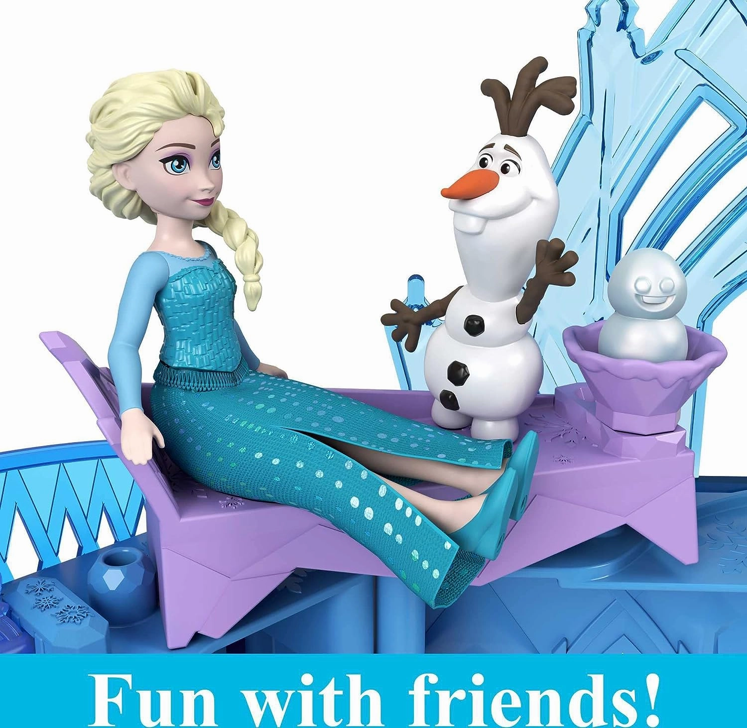 Babykids_Mattel_Toys Elsa's Ice Palace Playset - Frozen Castle Doll House with Elsa Doll & Accessories for Ages 3-8 (HLX01)