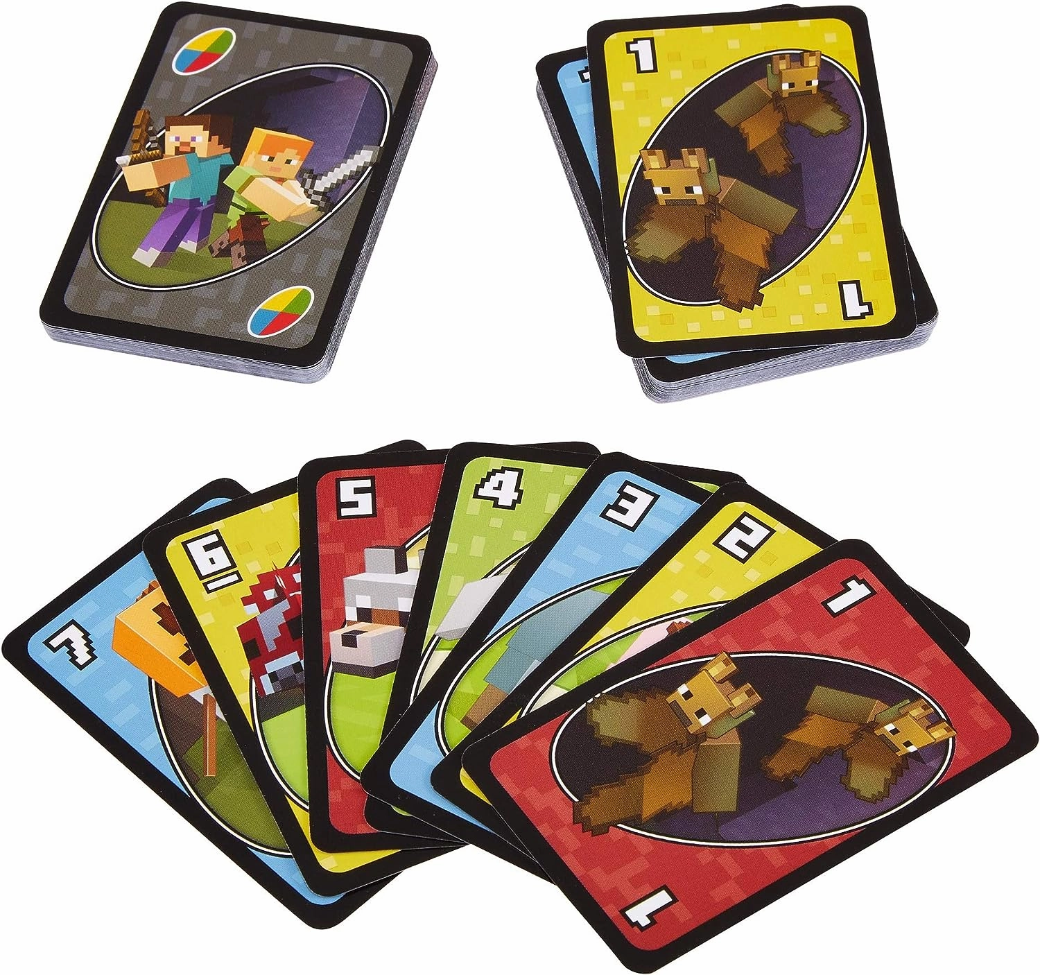 Babykids_Mattel_Toys Mattel FPD61 Uno Minecraft Card Game, Multi-Colour