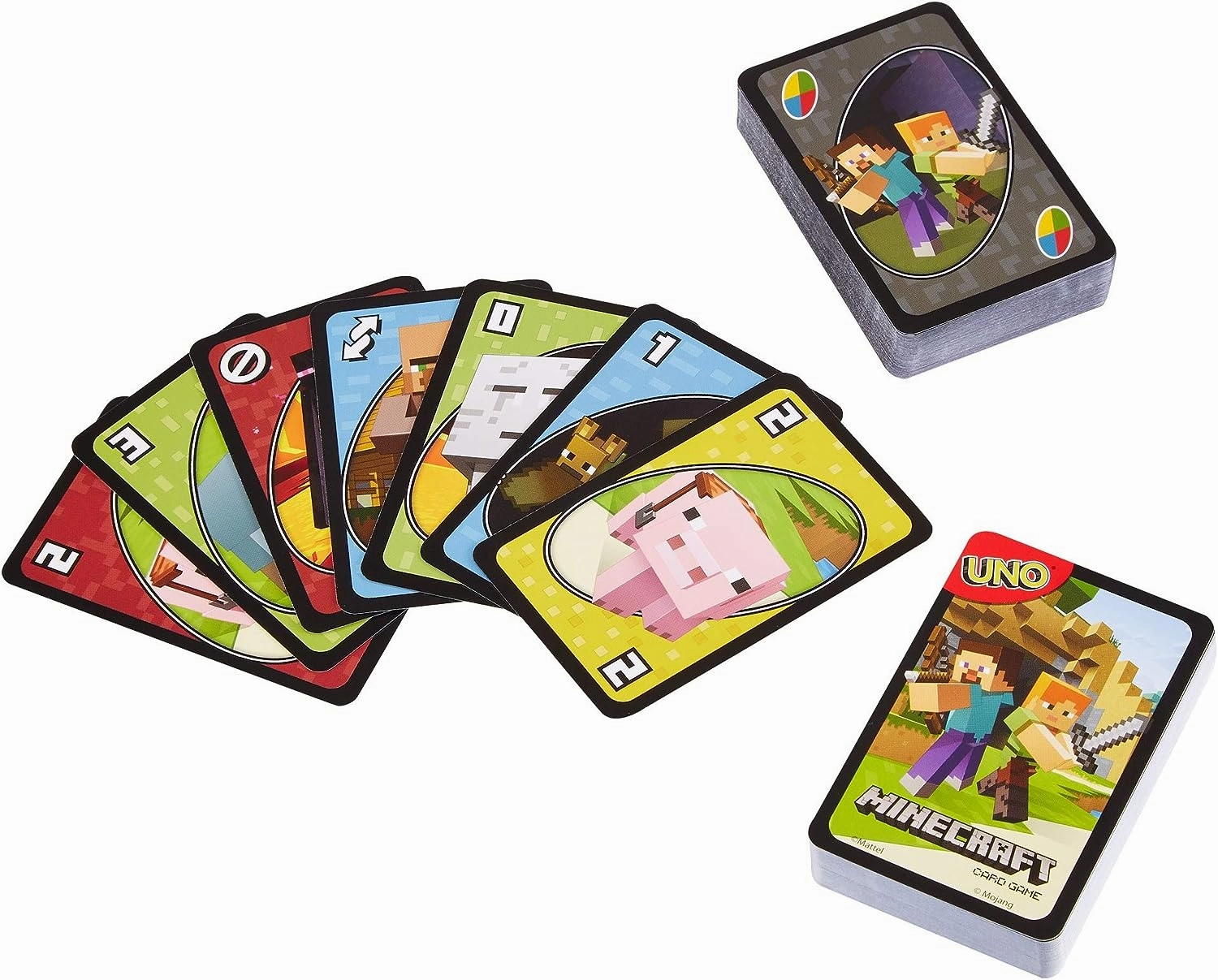 Babykids_Mattel_Toys Mattel FPD61 Uno Minecraft Card Game, Multi-Colour