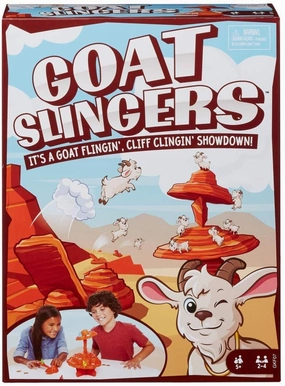 Babykids_Mattel_Toys Mattel Games Goat Slingers Kids Game With Cliff Tower And Launcher For 5 Year Olds And Up GKF07