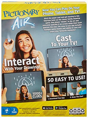 Babykids_Mattel_Toys Mattel Games Pictionary Air Family Drawing Game, Links to Smart Devices, 8 Years