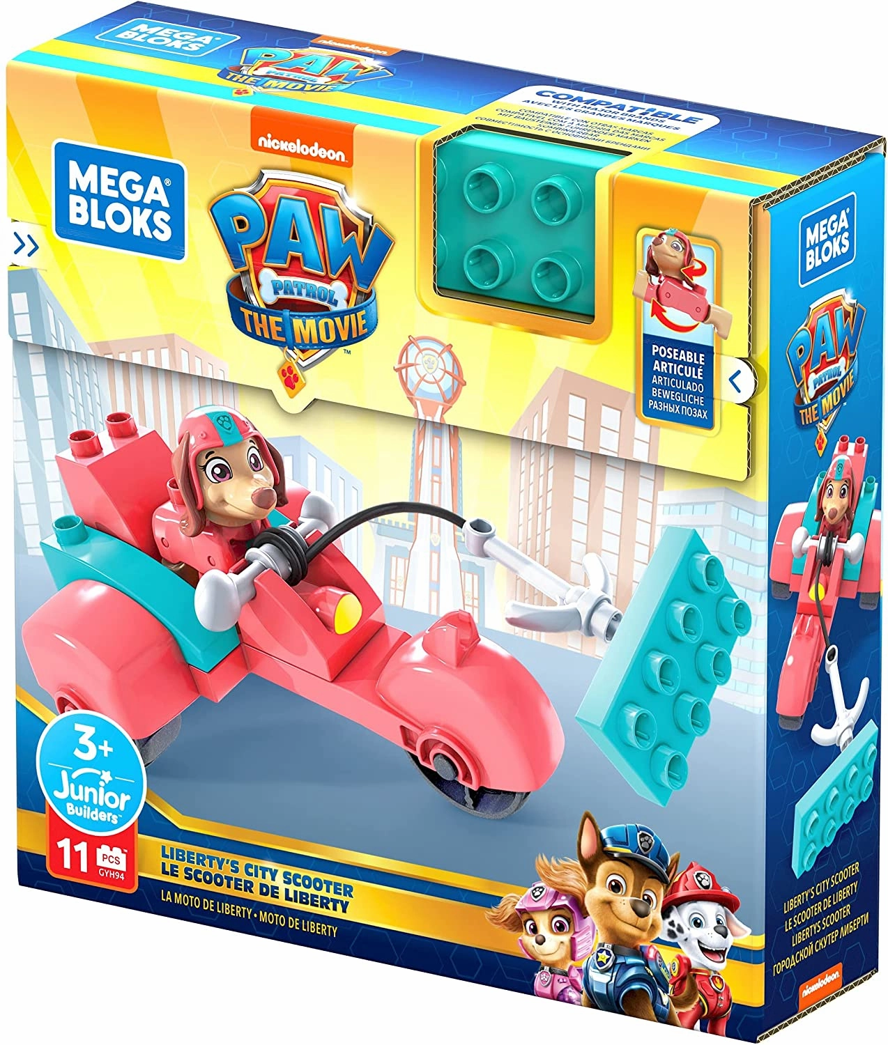 Babykids_Mattel_Toys Mattel Mega Bloks Paw Patrol The Movie Libertys City Scooter Set