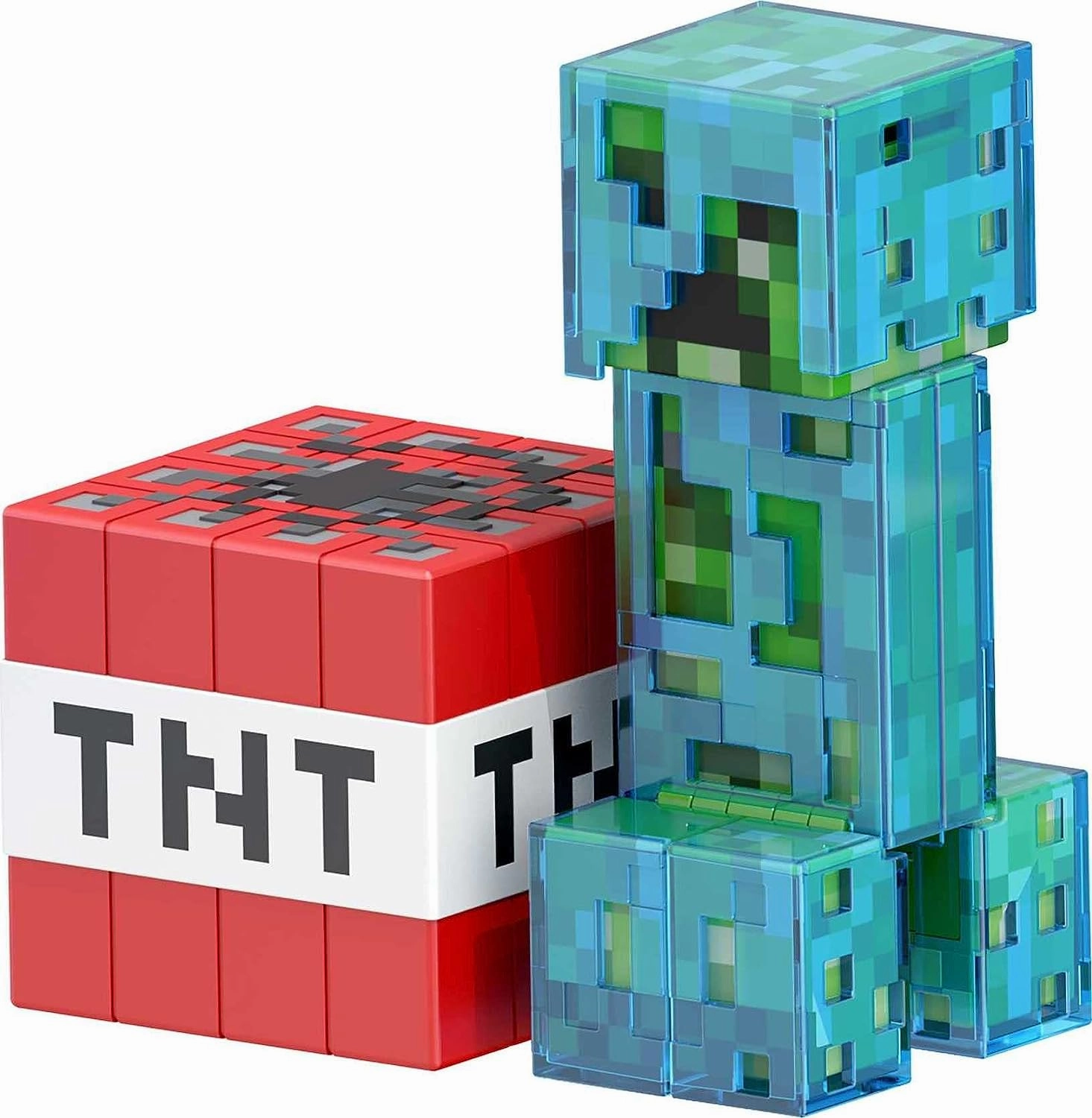Babykids_Mattel_Toys Mattel Minecraft Diamond Level Creeper, 5.5-inch Collector Action Figure with Die-cast Accessories