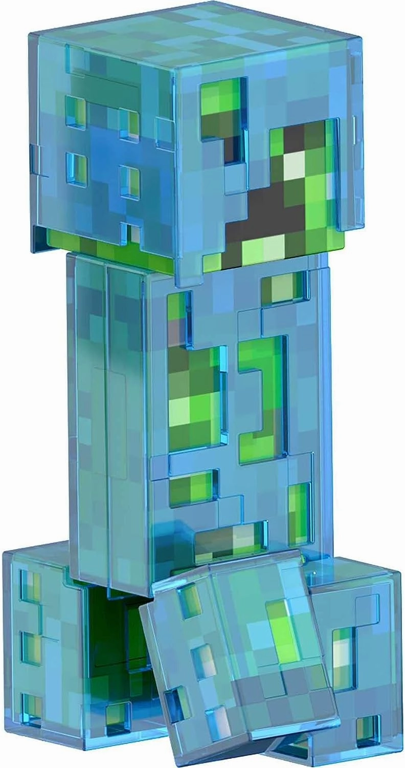 Babykids_Mattel_Toys Mattel Minecraft Diamond Level Creeper, 5.5-inch Collector Action Figure with Die-cast Accessories