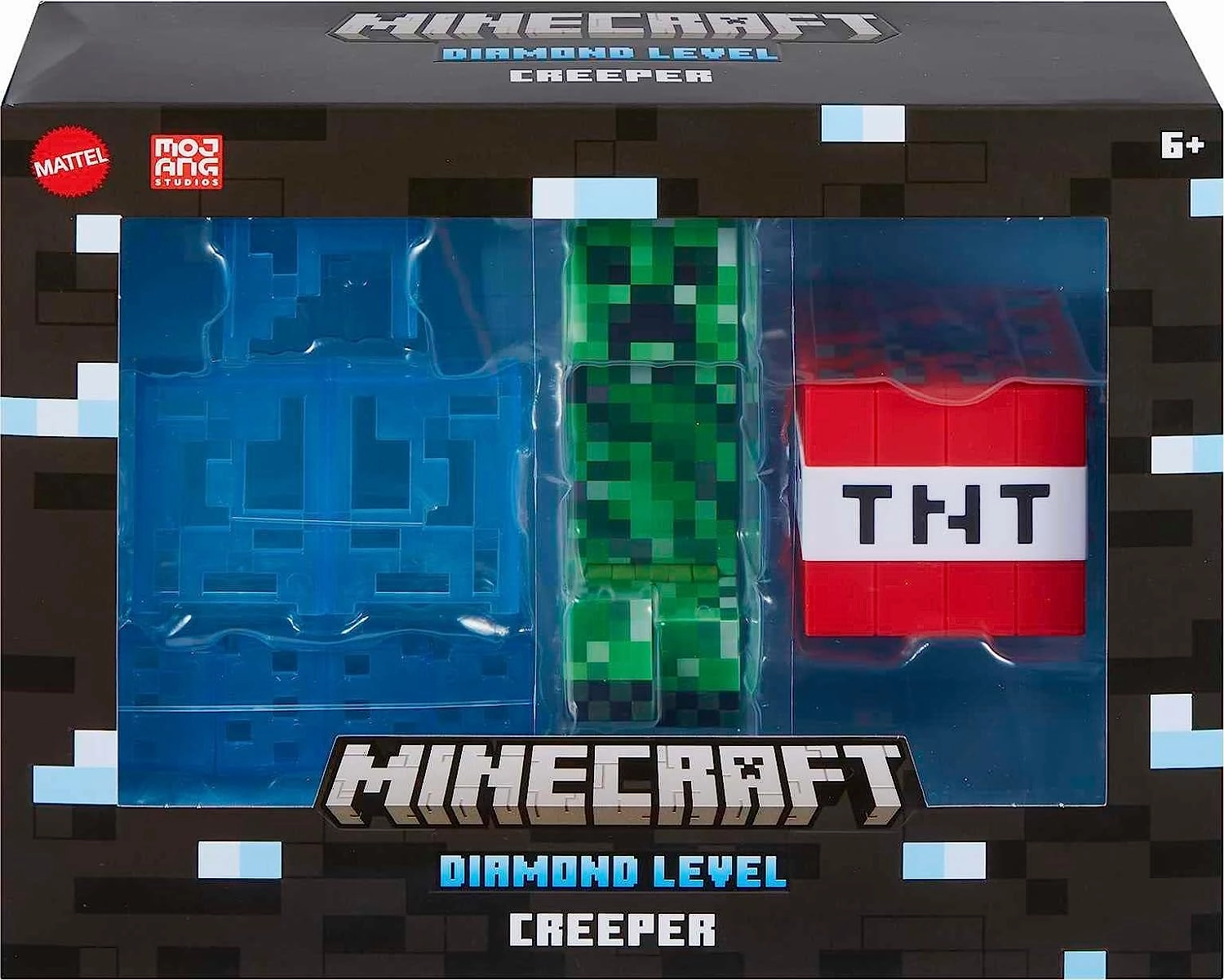 Babykids_Mattel_Toys Mattel Minecraft Diamond Level Creeper, 5.5-inch Collector Action Figure with Die-cast Accessories