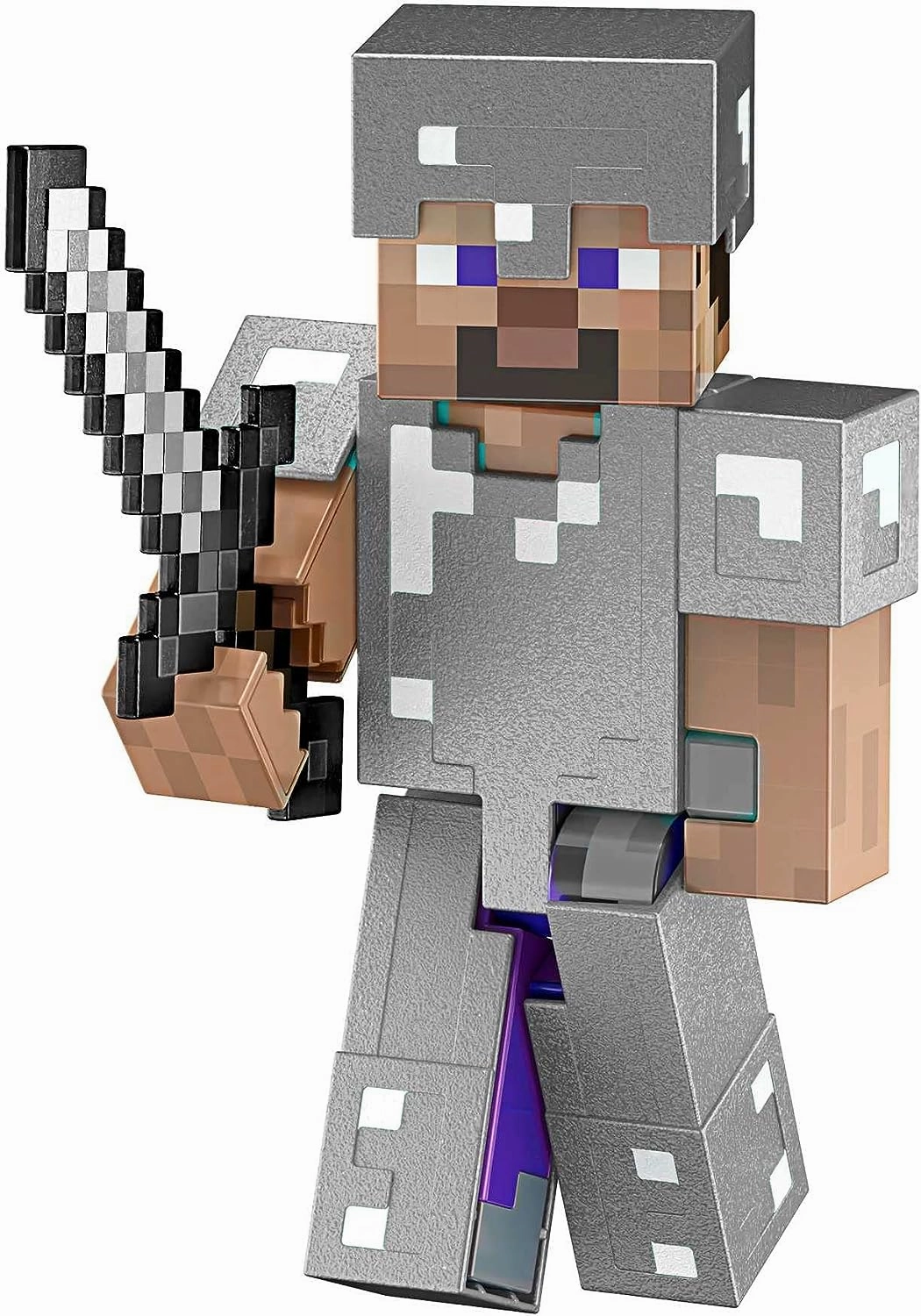Babykids_Mattel_Toys Mattel Minecraft Diamond Level Steve, 5.5-inch Collector Action Figure with Die-cast Accessories