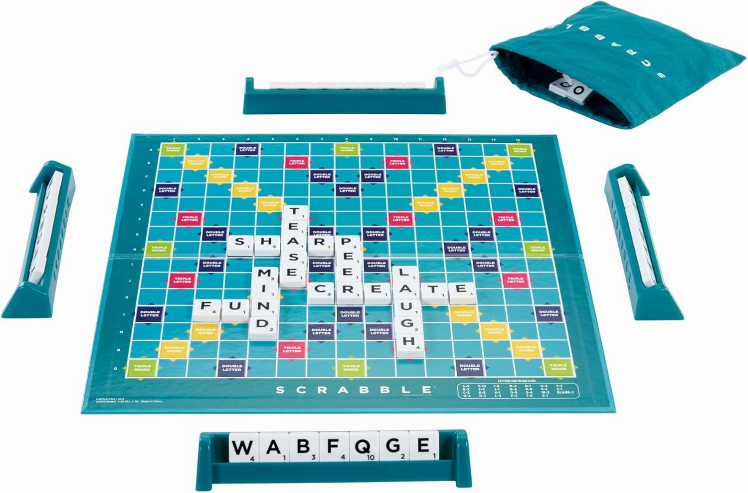 Babykids_Mattel_Toys Mattel Scrabble Board Game, Family Word Game with Two Ways to Play (HWD43)
