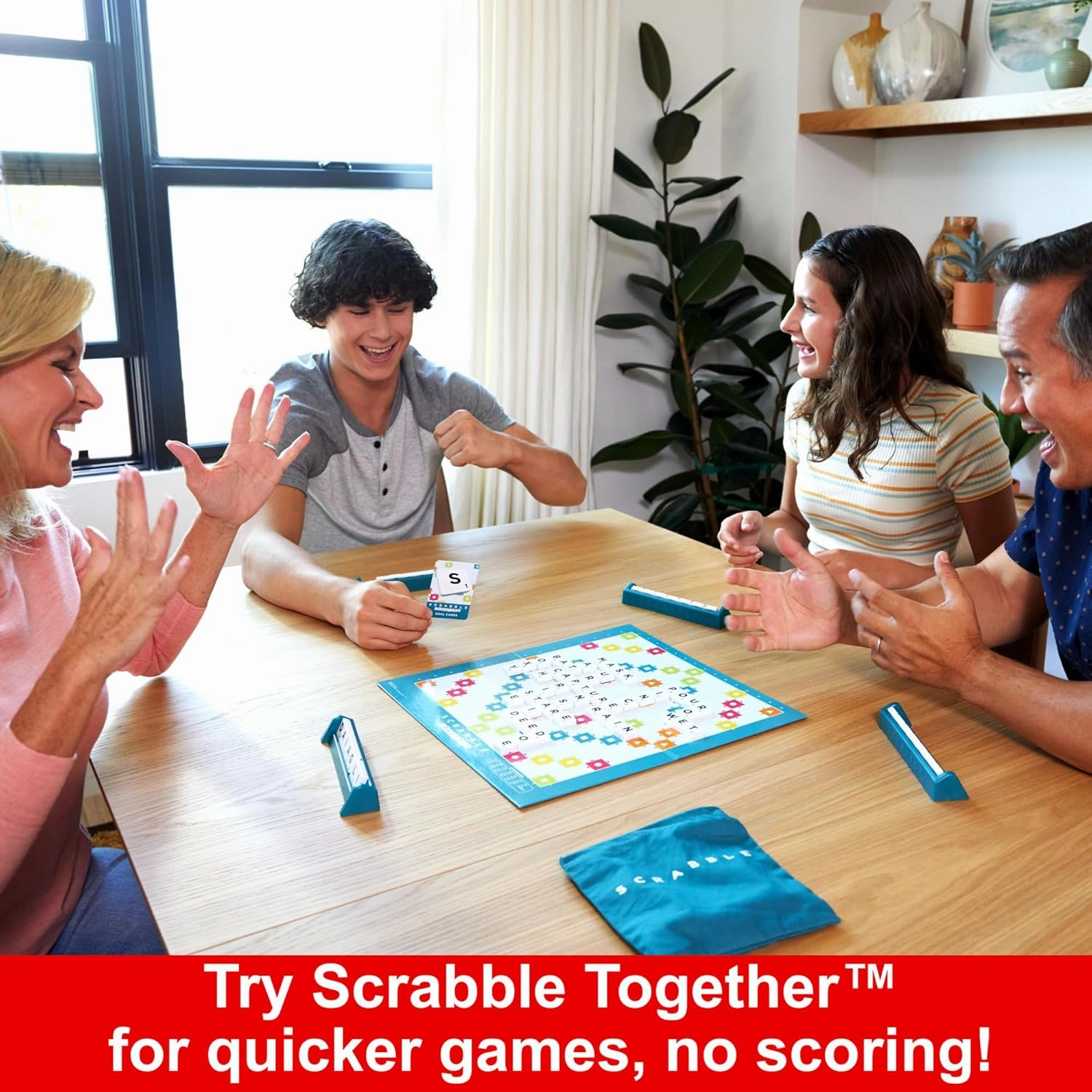Babykids_Mattel_Toys Mattel Scrabble Board Game, Family Word Game with Two Ways to Play (HWD43)