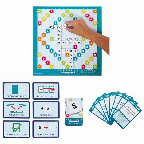 Babykids_Mattel_Toys Mattel Scrabble Board Game, Family Word Game with Two Ways to Play (HWD43)