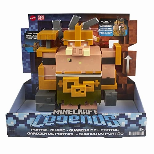 Babykids_Mattel_Toys Minecraft Toys, Legends 3.25-inch, Action Figures Portal Guard with Attack Action and Accessory