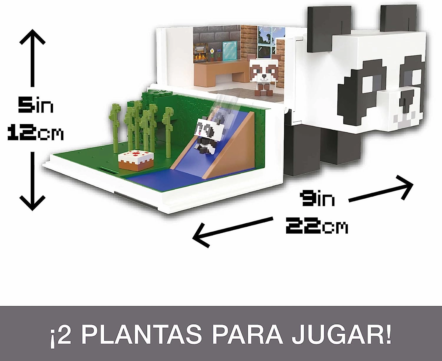 Babykids_Mattel_Toys ?Minecraft Toys Panda Playhouse Playset and Mob Head Mini Figure, Gift for Kids