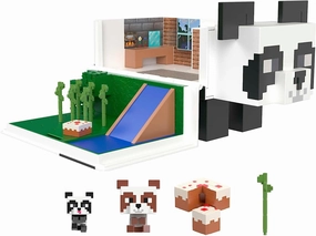Babykids_Mattel_Toys ?Minecraft Toys Panda Playhouse Playset and Mob Head Mini Figure, Gift for Kids