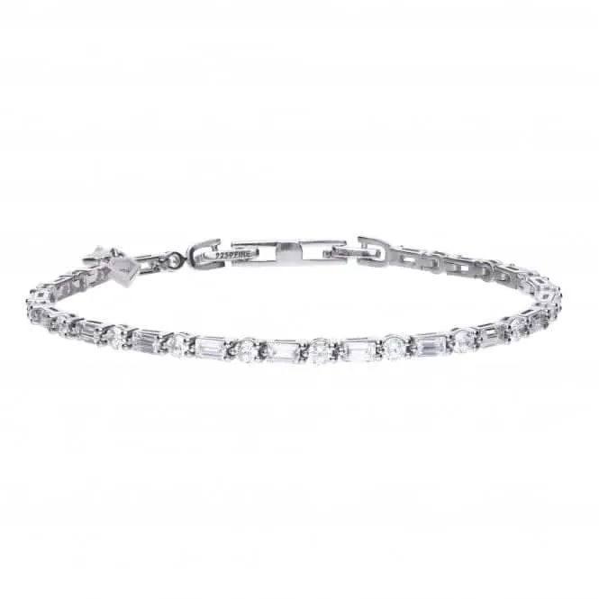 Bracelet en Zirconium Cubique Ronde Baguette B5259 Diamonfire Joaillerie