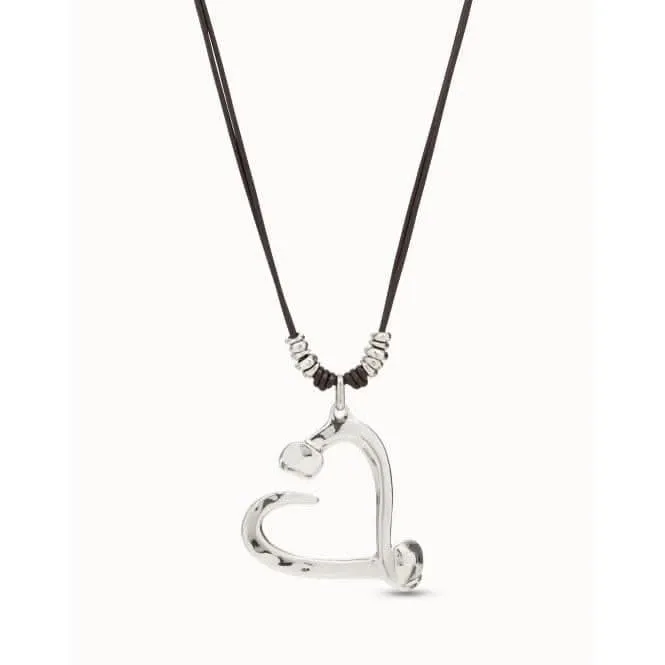 Collier en cuir argenté Big Love - Bijoux et accessoires Unode50