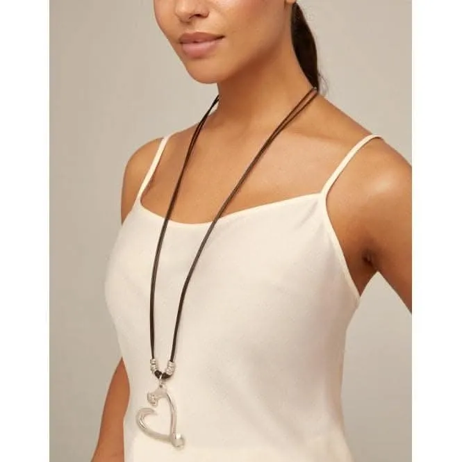 Collier en cuir argenté Big Love - Bijoux et accessoires Unode50