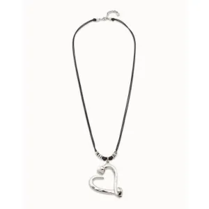 Collier en cuir argenté Big Love - Bijoux et accessoires Unode50