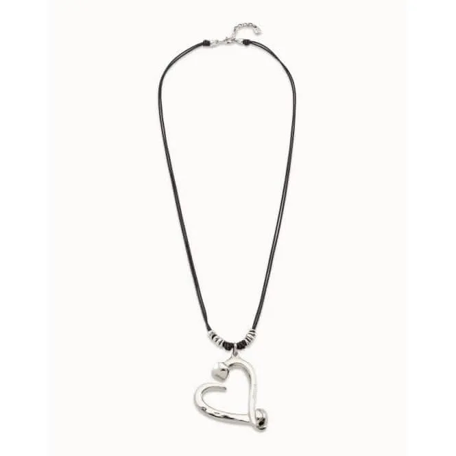 Collier en cuir argenté Big Love - Bijoux et accessoires Unode50