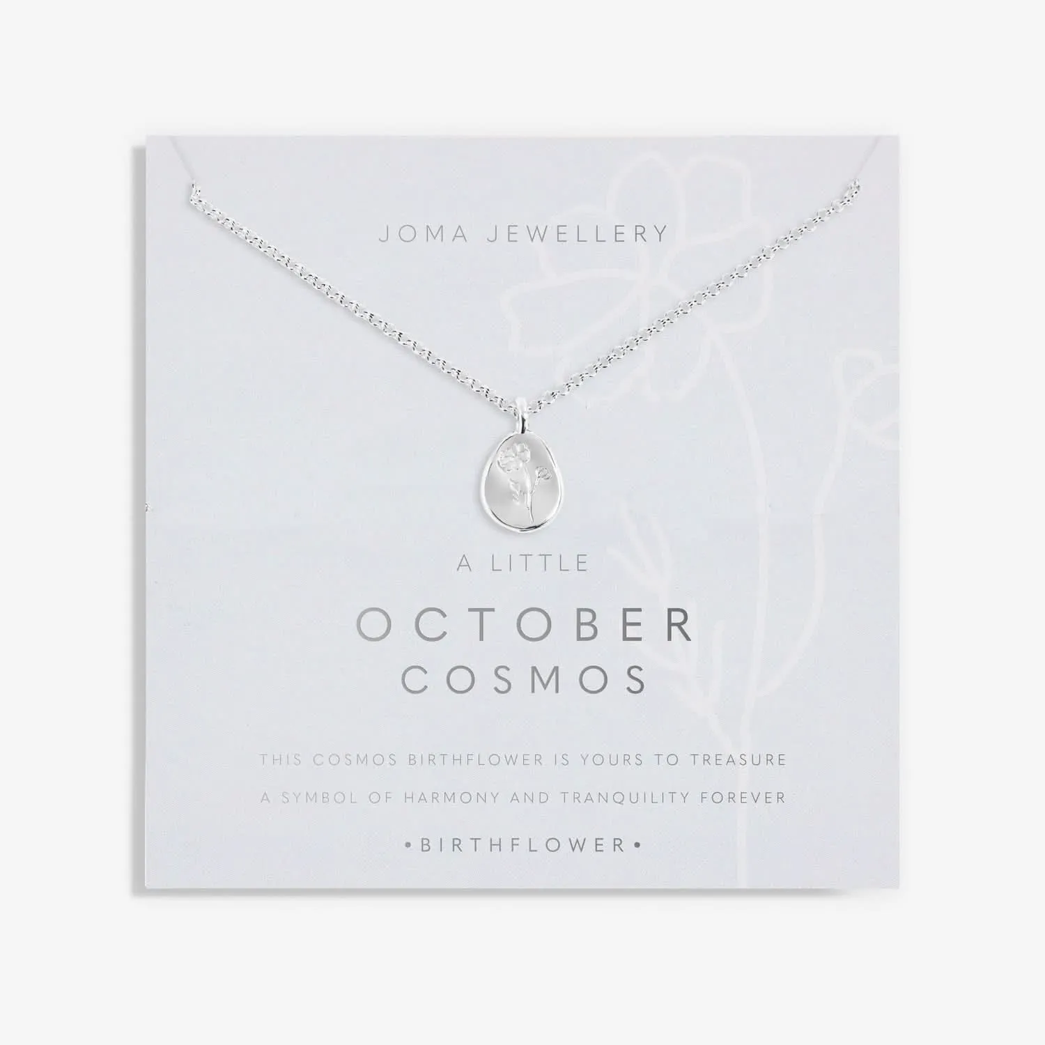 Collier en argent plaqué Cosmos d'octobre Fleur de naissance 7468 Joma Jewellery