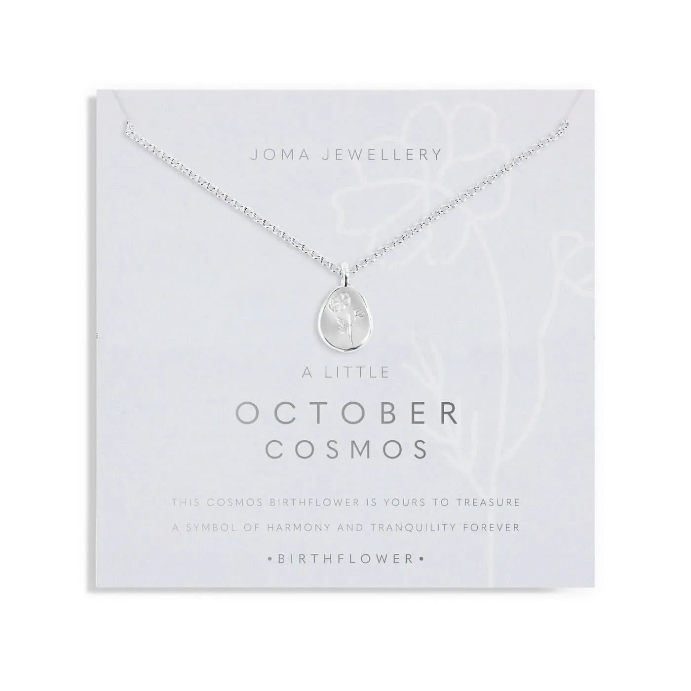 Collier en argent plaqué Cosmos d'octobre Fleur de naissance 7468 Joma Jewellery