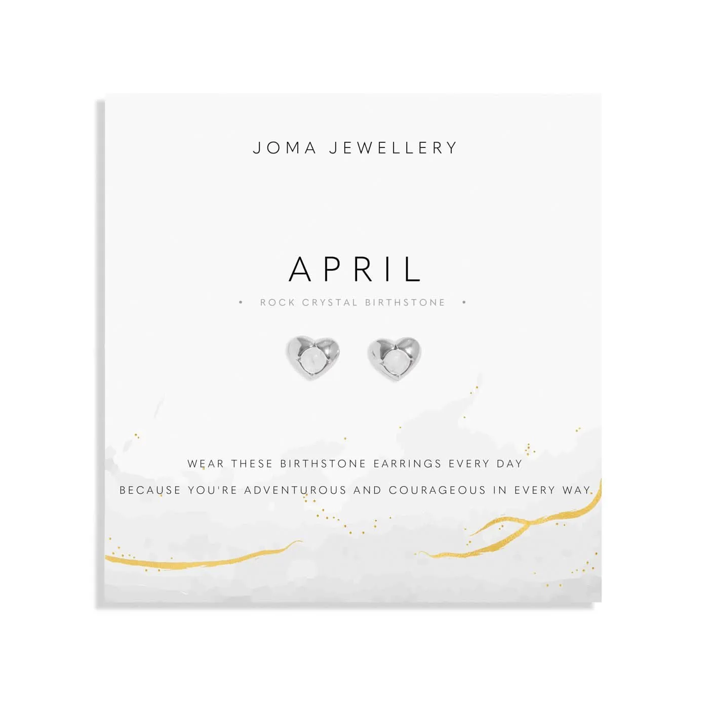 Boucles d'oreilles en cristal de roche argenté pour la pierre de naissance d'avril 8390 Joma Jewellery