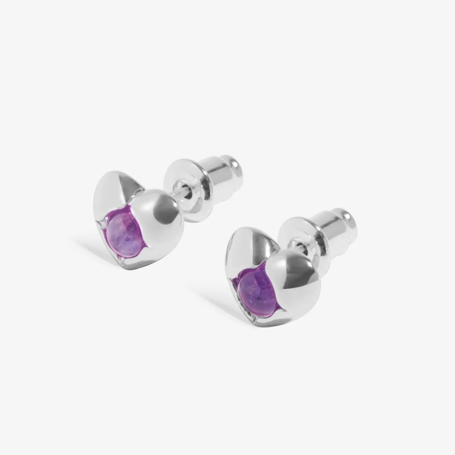 Boucles d'oreilles en argent plaqué avec améthyste, pierre de naissance de février, 8388 Joma Jewellery