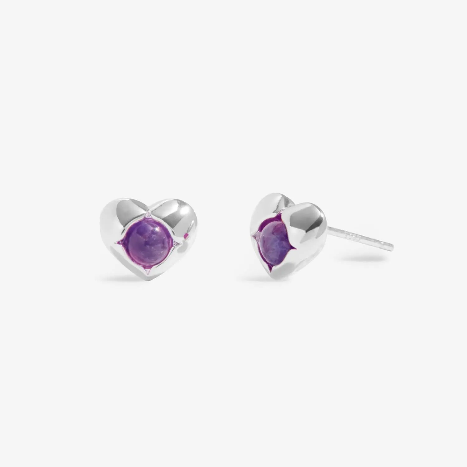 Boucles d'oreilles en argent plaqué avec améthyste, pierre de naissance de février, 8388 Joma Jewellery