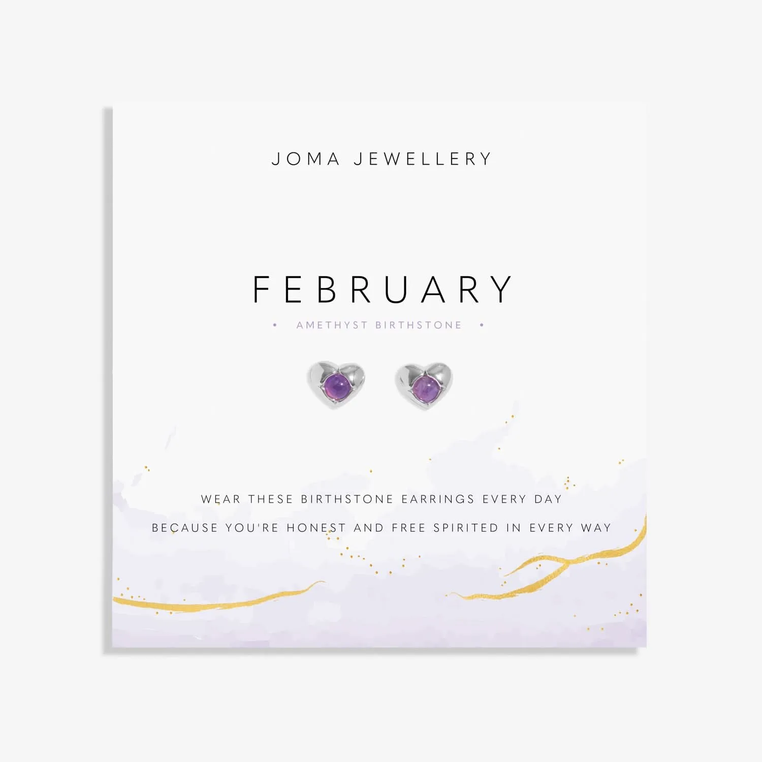 Boucles d'oreilles en argent plaqué avec améthyste, pierre de naissance de février, 8388 Joma Jewellery