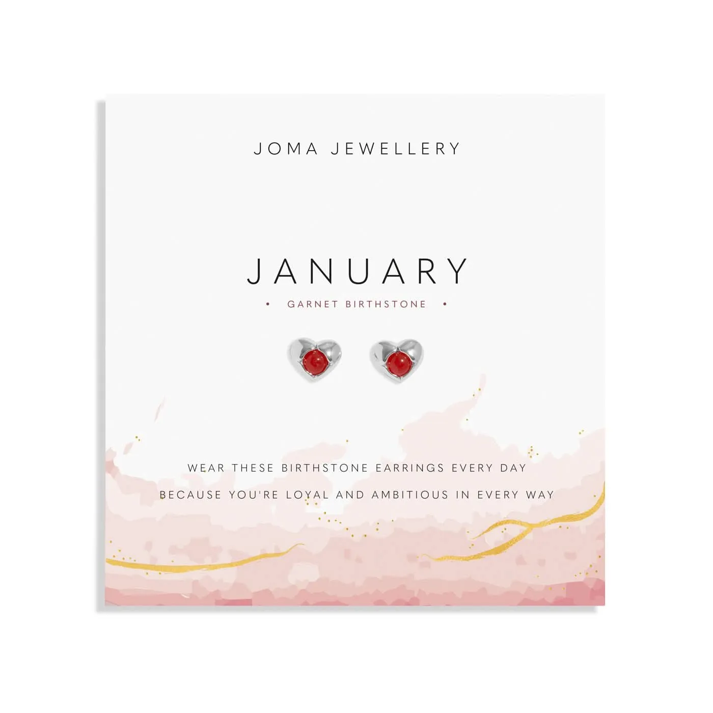 Boucles d'oreilles en grenat de janvier plaquées argent 8387 Joma Jewellery
