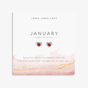 Boucles d'oreilles en grenat de janvier plaquées argent 8387 Joma Jewellery