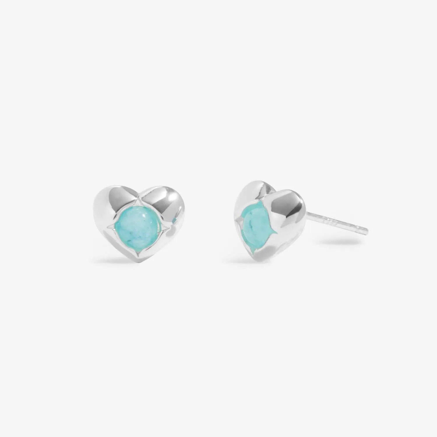 Boucles d'oreilles en cristal d'aqua plaqué argent, pierre de naissance de mars 8389 Joma Jewellery