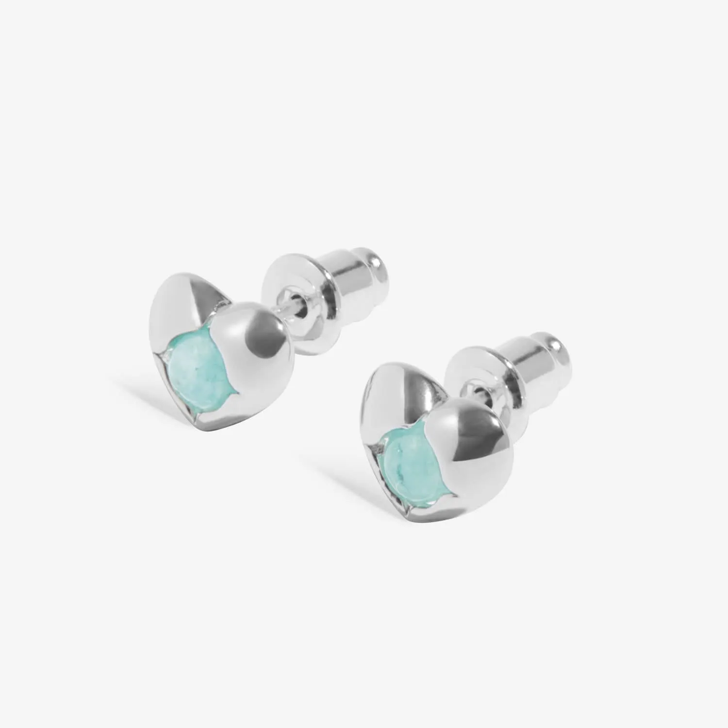 Boucles d'oreilles en cristal d'aqua plaqué argent, pierre de naissance de mars 8389 Joma Jewellery
