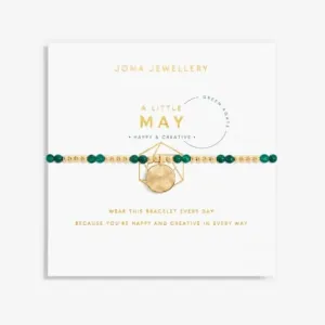 Bracelet extensible en or et agate verte pierre de naissance de mai 17,5 cm 6136 Joma Jewellery