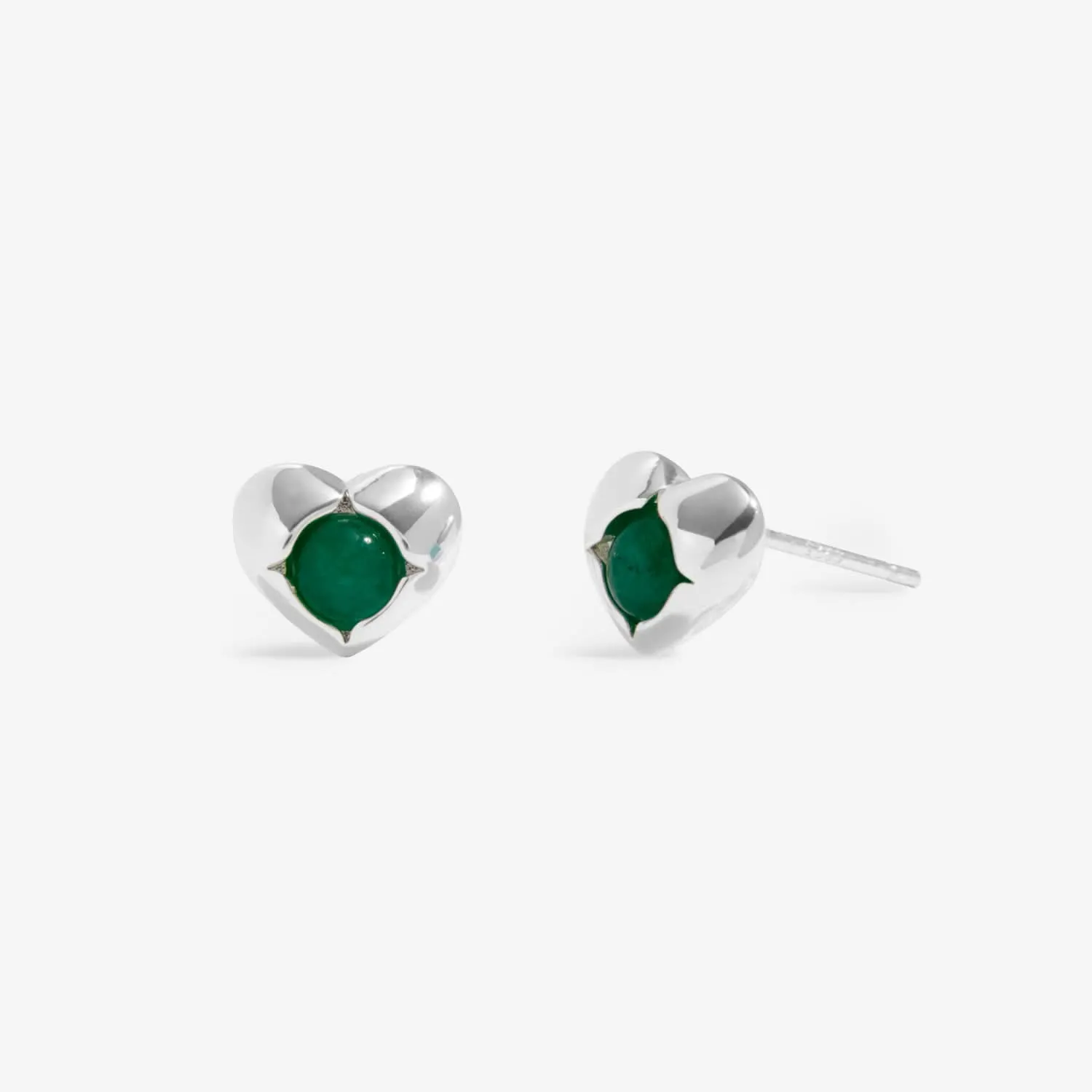 Boucles d'oreilles en argent plaqué avec agate verte, pierre de naissance de mai 8391 Joma Jewellery