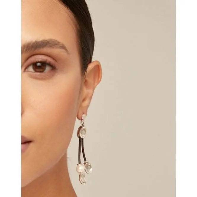 Boucles d'oreilles en nacre perle et cuir blanc Bond Unode50 Bijoux et accessoires