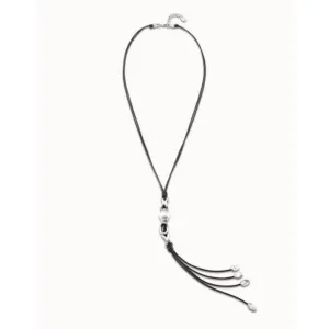 Collier en nacre perle avec lien en cuir blanc Unode50 Bijoux et Accessoires
