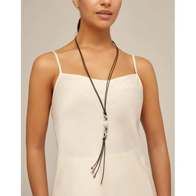Collier en nacre perle avec lien en cuir blanc Unode50 Bijoux et Accessoires