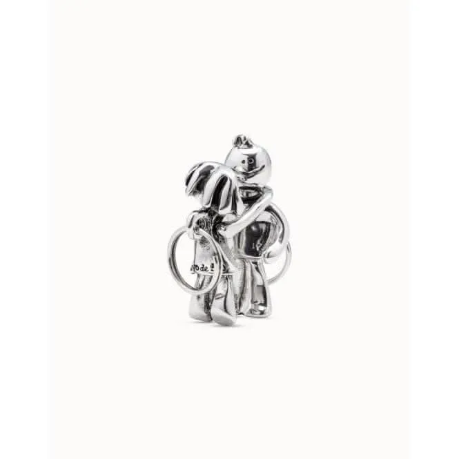 Porte-clés métallique argenté Garçon et Fille LLA0008MET X Unode50 Bijoux et Accessoires