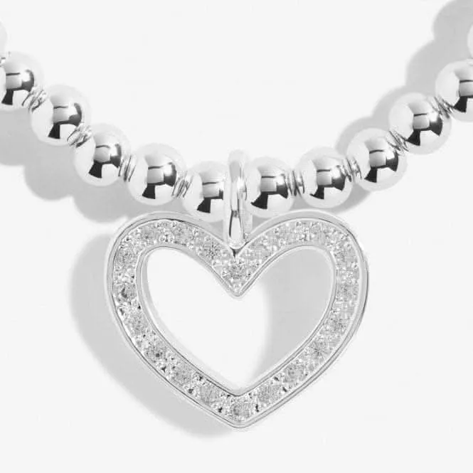Boîte Cadeau Mariée du Cœur Bracelet en Argenté 17,5cm pour Demoiselle d'Honneur 7151 Joma Jewellery