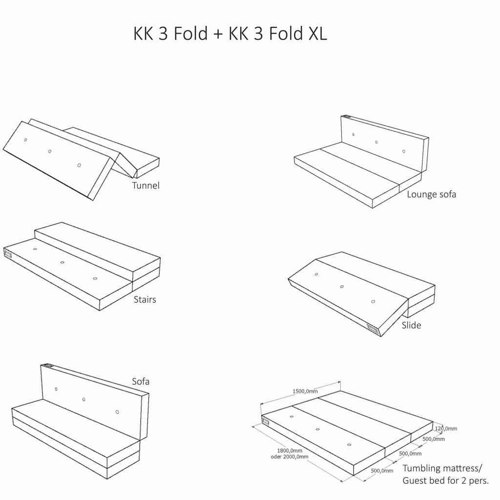 by KlipKlap KK 3 Fold 36x50x180cm - Deep Green W. Light Green (Pre-Order; Est. Delivery in 2-4 Weeks)