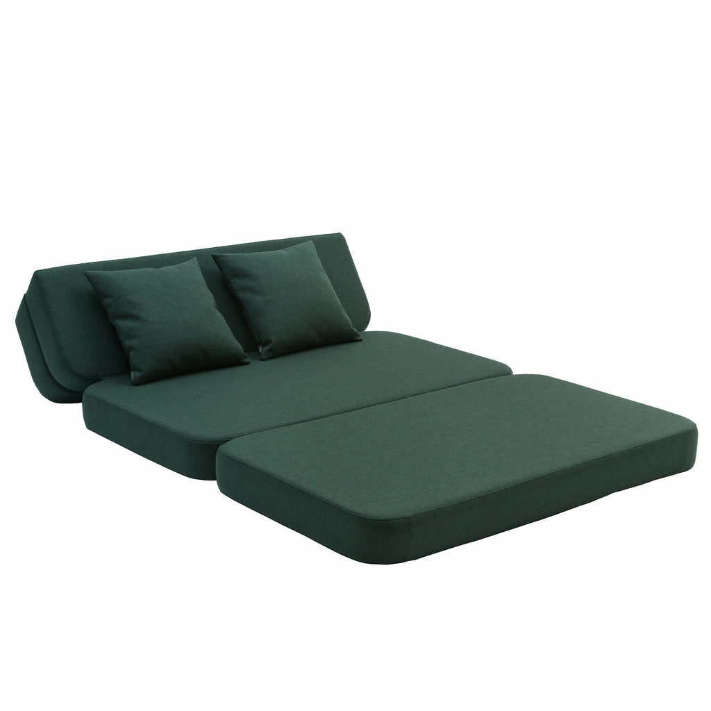 by KlipKlap KK 3 Fold Sofa 36x120x70cm - Deep Green W. Light Green (Pre-Order; Est. Delivery in 2-4 Weeks)