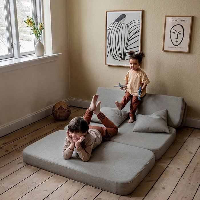 by KlipKlap KK 3 Fold Sofa 36x120x70cm - Deep Green W. Light Green (Pre-Order; Est. Delivery in 2-4 Weeks)