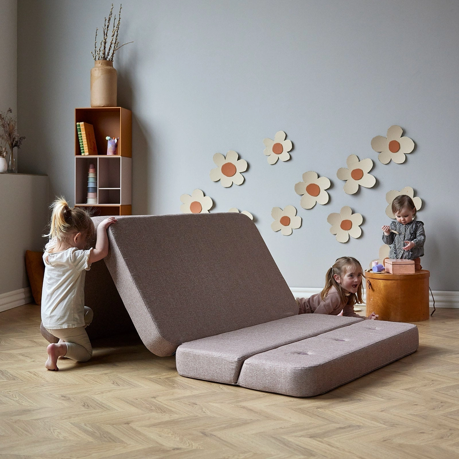 by KlipKlap KK 3 Fold Sofa 36x120x70cm - Deep Green W. Light Green (Pre-Order; Est. Delivery in 2-4 Weeks)