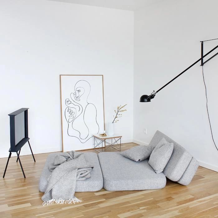 by KlipKlap KK 3 Fold Sofa 36x120x70cm - Soft Rose W. Rose (Pre-Order; Est. Delivery in 2-4 Weeks)