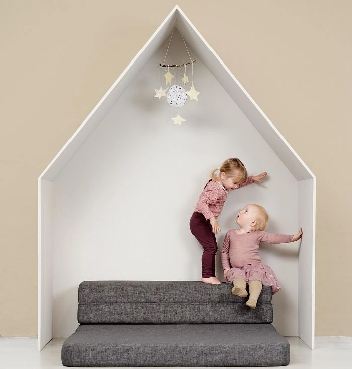 by KlipKlap KK 3 Fold Sofa 36x120x70cm - Soft Rose W. Rose (Pre-Order; Est. Delivery in 2-4 Weeks)
