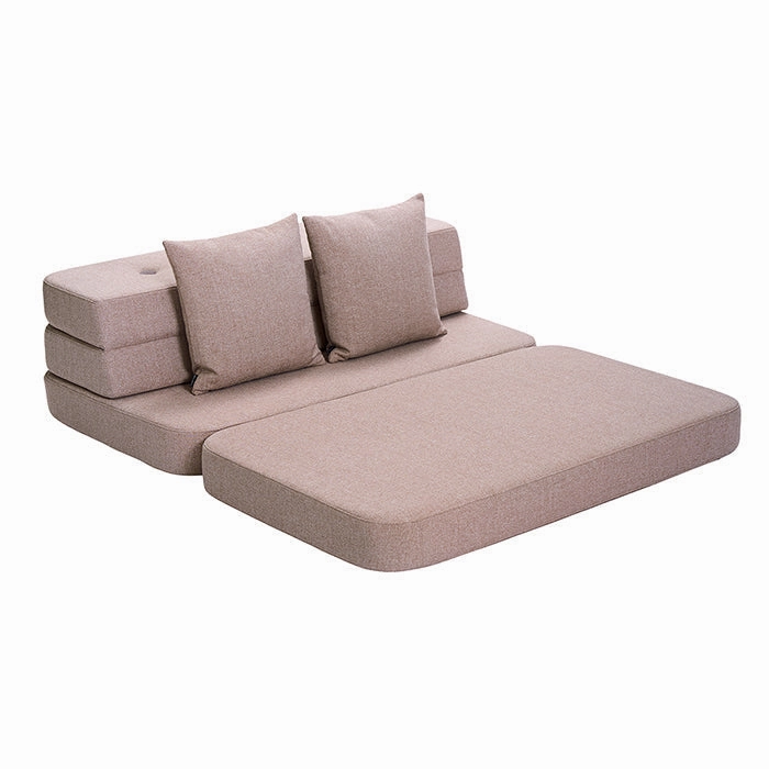 by KlipKlap KK 3 Fold Sofa 36x120x70cm - Soft Rose W. Rose (Pre-Order; Est. Delivery in 2-4 Weeks)
