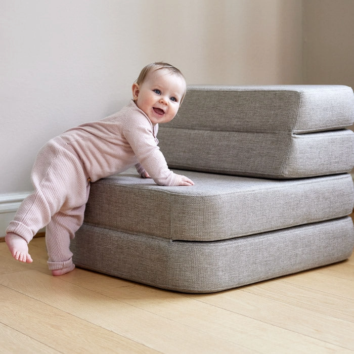 by KlipKlap KK 3 Fold Sofa Single 36x70x70cm - Deep Green W. Light Green (Pre-Order; Est. Delivery in 2-4 Weeks)
