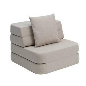 by KlipKlap KK 3 Fold Sofa Single Soft 36x70x70cm - Beige W. Sand