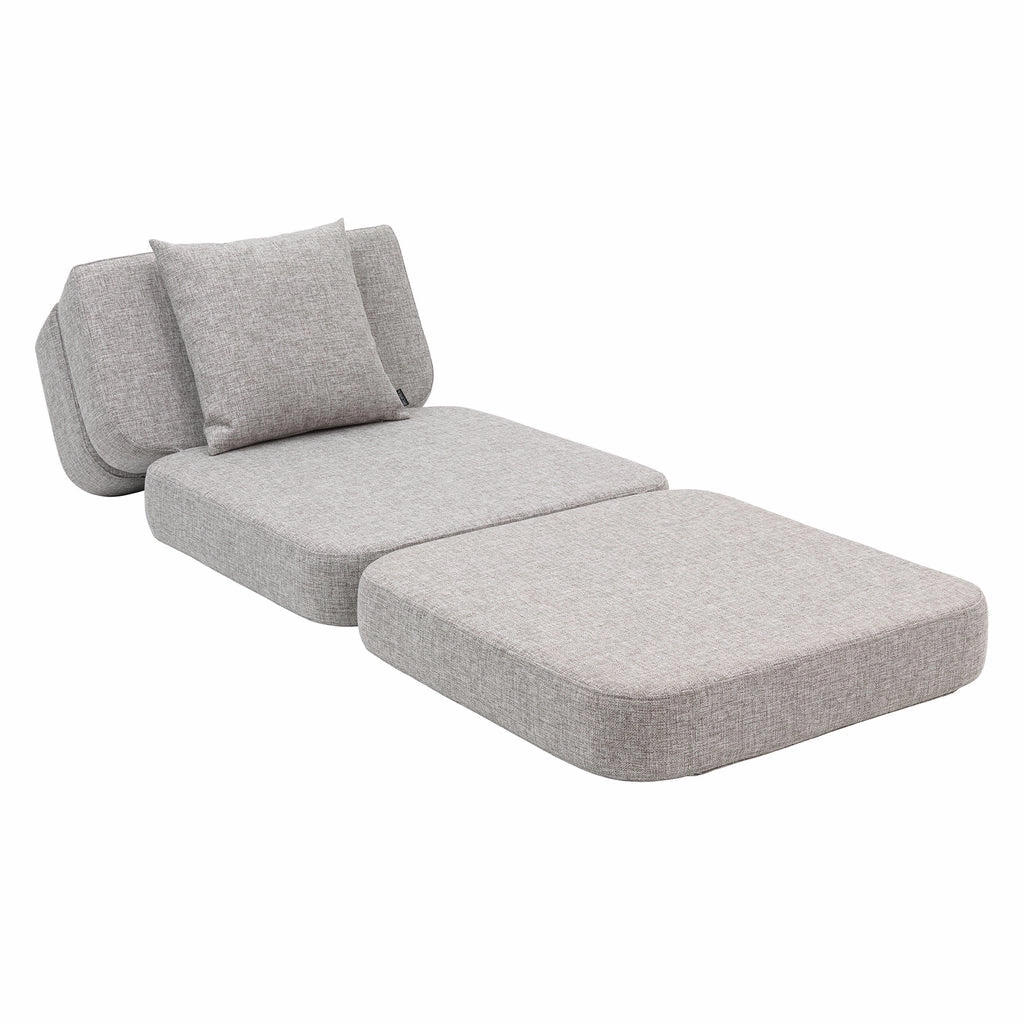 by KlipKlap KK 3 Fold Sofa Single Soft 36x70x70cm - Blue Grey W. Grey