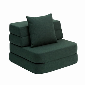by KlipKlap KK 3 Fold Sofa Single Soft 36x70x70cm - Deep Green W. Light Green (Pre-Order; Est. Delivery in 2-4 Weeks)
